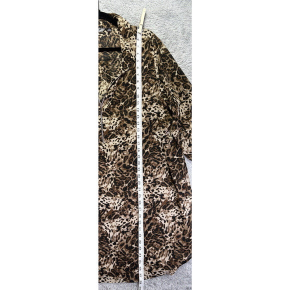 MLLE Gabrielle Animal Print Dress 2X XXL Cover Up Sheer Long Sleeve V Neck - Picture 4 of 12